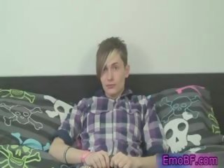 Adorable Homo Emo Teen Stroking On Couch 14 By Emobf